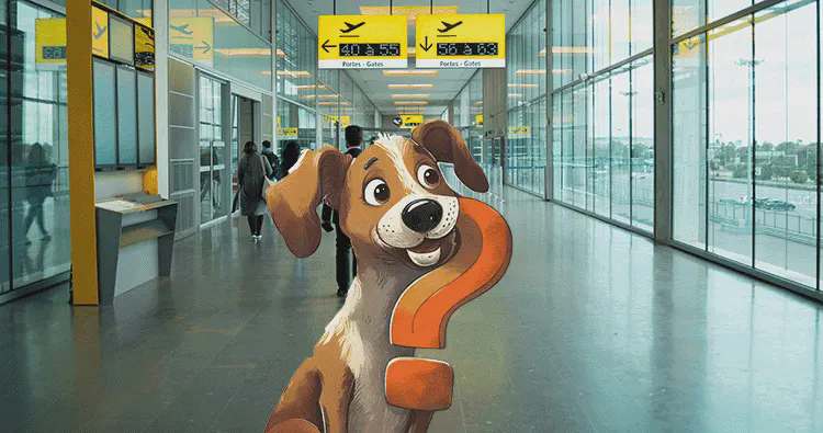 a dog in the airport